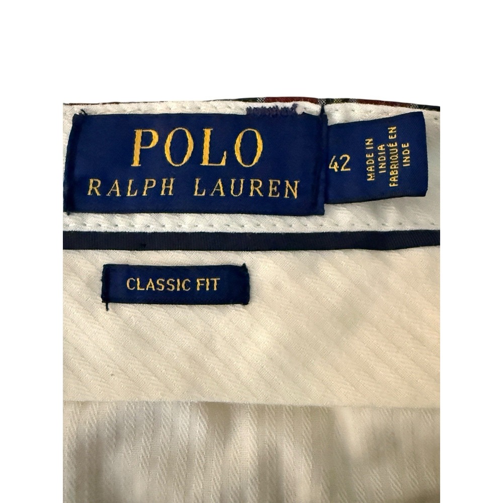 POLO RALPH LAUREN Men Shorts 42 Classic Fit 9" Madras Plaid Patchwork Preppy Ivy - Picture 3 of 10